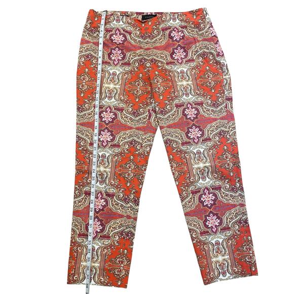TALBOTS Signature Grecian Paisley Ankle Pants Women's 12 Boho Chic Maximalist - Picture 4 of 10